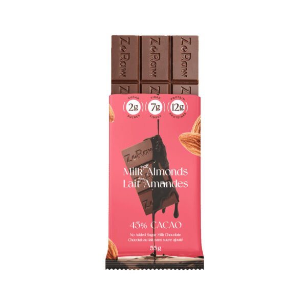 Chocolat ZoRaw Lait Amandes - 55g